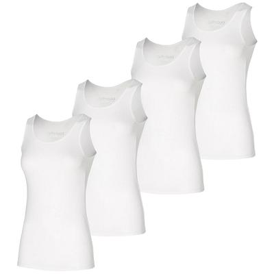 Apollo Singlet Dames Bamboo Wit 4-pack-XL