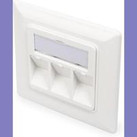 Digitus DN-93821 Keystone houder 3-voudig Wit - thumbnail