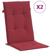 Tuinstoelen 2 st verstelbaar met kussens massief teakhout - thumbnail