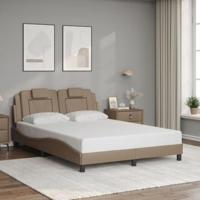 Bedframe met LED-verlichting kunstleer cappuccino 140x200 cm - thumbnail