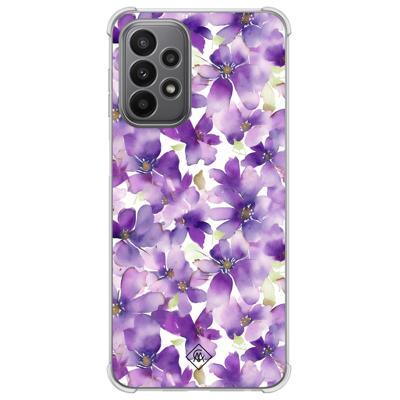 Samsung Galaxy A23 shockproof hoesje - Floral violet Samsung Galaxy A23 shockproof hoesje - Floral violet