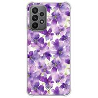 Samsung Galaxy A23 shockproof hoesje - Floral violet - thumbnail