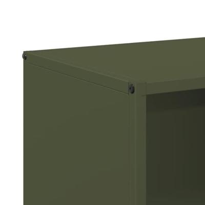VidaXL Brandhoutrek 40x30x75 cm koudgewalst staal olijfgroen VidaXL Brandhoutrek 40x30x75 cm koudgewalst staal olijfgroen