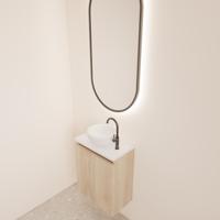 Fonteinmeubel BWS Meadow 40x50 cm Kastanje Eiken Incl. Topplaat Mat Wit - thumbnail