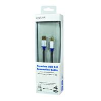 LogiLink BUAB220 USB-kabel USB 2.0 USB-A stekker, USB-B stekker 2.00 m Zwart - thumbnail
