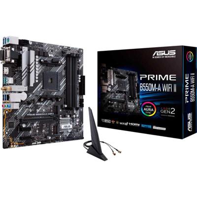 Asus PRIME B550M-A WIFI II Moederbord Socket AMD AM4 Vormfactor Micro-ATX Moederbord chipset AMD® B550 Asus PRIME B550M-A WIFI II Moederbord Socket AMD AM4 Vormfactor Micro-ATX Moederbord chipset AMD® B550