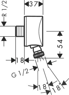 Hansgrohe FixFit S slangaansluitknie met kogelscharnier Chroom