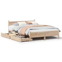 Bedframe zonder matras massief grenenhout 160x200 cm - thumbnail