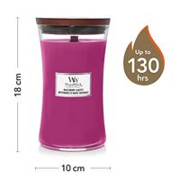 WoodWick Geurkaars Large Wild Berry & Beets - 18 cm / ø 10 cm - Geurkaars in Glas - Houten Lont - thumbnail