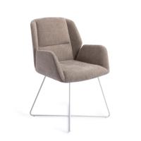 Jesper Home Eetkamerstoel 'Myoko' Cross White, kleur Greystones - thumbnail