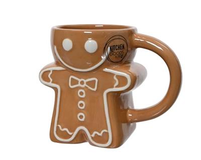 Decoris mok keramiek peperkoek 12x7.5x9.5cm bruin