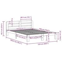 Bedframe zonder matras massief grenenhout wit 120x190 cm - thumbnail