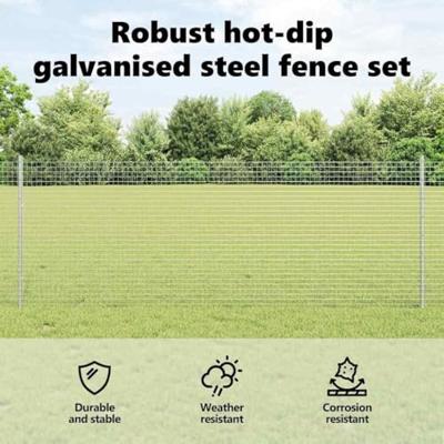 VidaXL Hek met paal zilver 0,8 x 25 m staal