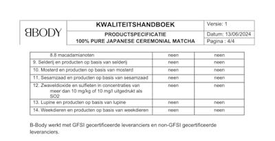 BBody 100% Ceremonial Matcha 40gr