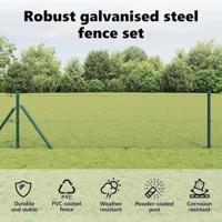 VidaXL Afrasteringspaal groen 50 x 0,4 m (13 mm gaas) staal en pvc - thumbnail