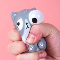 Kat stressbal met uitpuilende ogen - thumbnail