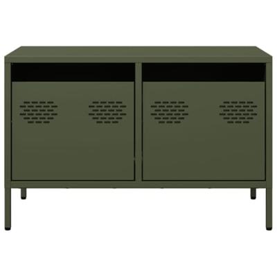 Tv-meubel 68x39x43,5 cm koudgewalst staal olijfgroen