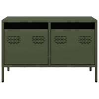 Tv-meubel 68x39x43,5 cm koudgewalst staal olijfgroen - thumbnail