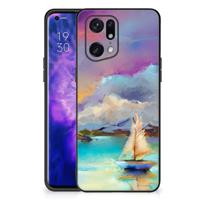 Kleurrijke Telefoonhoesje OPPO Find X5 Pro Boat - thumbnail