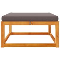 Tuinvoetenbank met kussen 65x65x29 massief acaciahout - thumbnail