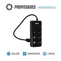 Hub USB iggual IGG318485 - thumbnail