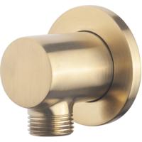 Wiesbaden Wand Aansluitbocht Rond 1/2" Geborsteld Messing - thumbnail