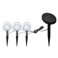 VidaXL Solarbollampen 3 st led met grondankers en zonnepaneel - thumbnail