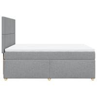 Boxspring met matras stof lichtgrijs 160x200 cm - thumbnail
