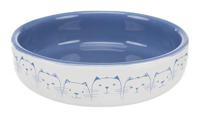 TRIXIE VOERBAK / DRINKBAK KAT PLATTE NEUS LICHTBLAUW / WIT 300 ML 15 CM - thumbnail