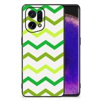 OPPO Find X5 Back Case Zigzag Groen - thumbnail