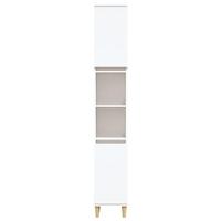 Badkamerkast 30x30x190 cm bewerkt hout wit - thumbnail