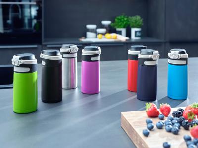 Leifheit 03249 reisdrinkbeker 350 ml Zwart, Groen Roestvrijstaal