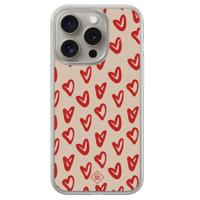 iPhone 15 Pro Max hybride hoesje - Sweet hearts - thumbnail
