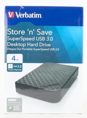 Verbatim Store n Save Gen2 4 TB Externe harde schijf (3,5 inch) USB-A 3.2 Gen 1 Zwart 47685