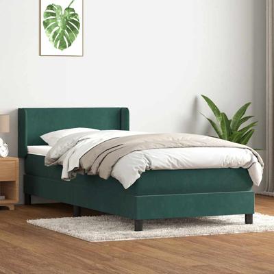 Boxspring met matras fluweel donkergroen 200x200 cm - thumbnail