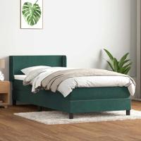 Boxspring met matras fluweel donkergroen 140x200 cm - thumbnail