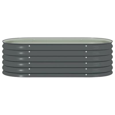 VidaXL Plantenbak verhoogd 160x80x44 cm gegalvaniseerd staal grijs VidaXL Plantenbak verhoogd 160x80x44 cm gegalvaniseerd staal grijs
