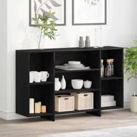 Dressoir Zwart eiken 120 x 30 x 75 cm Bewerkt hout - thumbnail