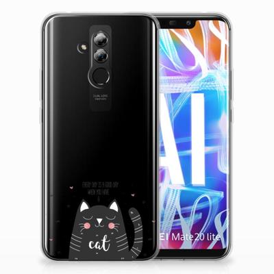 Huawei Mate 20 Lite Telefoonhoesje met Naam Cat Good Day Huawei Mate 20 Lite Telefoonhoesje met Naam Cat Good Day