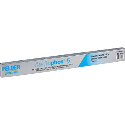 Felder Cu-Rophos 5 Soldeertin Staaf, Loodvrij CuP 281 16 g 2 mm Felder Cu-Rophos 5 Soldeertin Staaf, Loodvrij CuP 281 16 g 2 mm