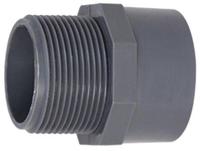 PVC puntstuk met buitendraad - 32 mm x 1 1/4" - 16 ato - thumbnail