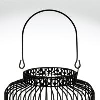 LED Lantaarn basket met LED kaars voor binnen en buiten - Draadloos op batterijen - Zwart - thumbnail