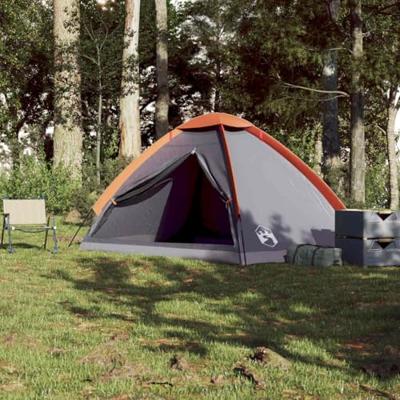 VidaXL Koepeltent 4-persoons waterdicht grijs en oranje