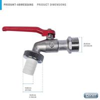 Cornat Messing Kogelaftapkraan 3/4 Ch-Mat - FLOR92585 - thumbnail