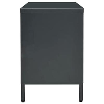Tv-meubel 105x35x52 cm staal en glas antracietkleurig
