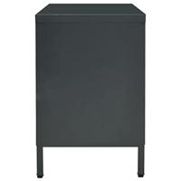 Tv-meubel 105x35x52 cm staal en glas antracietkleurig - thumbnail