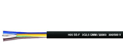 Helukabel 22303 Hogetemperatuurkabel H05SS-F 3 G 2.5 mm² Zwart per meter
