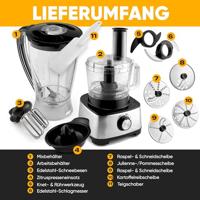 Profi Cook PC-KM 1063 Foodprocessor 1200 W Zwart, Zilver - thumbnail