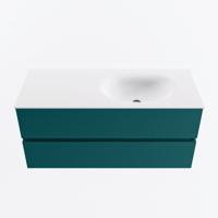 MONDIAZ VICA 110cm badmeubel onderkast Smag 2 lades. Wastafel MOON rechts 1 kraangat, kleur Talc. - thumbnail