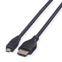 ROLINE HDMI High Speed Kabel met Ethernet, HDMI M - Micro HDMI M, 2 m - thumbnail